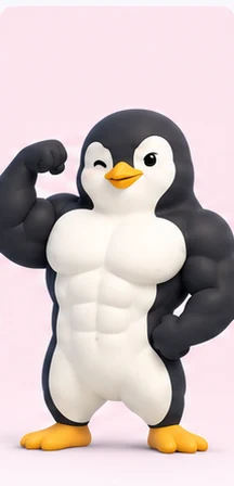 アスリート体型のペンギン