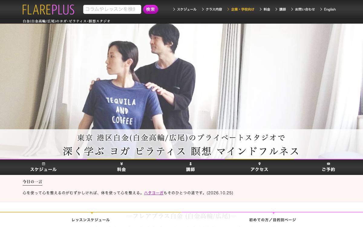 フレアプラス白金の公式サイト