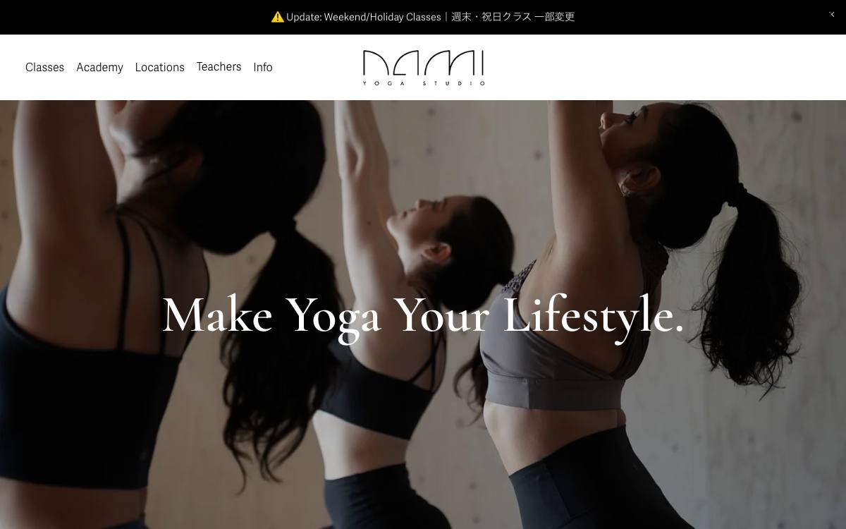 Nami Yoga Studio（ナミヨガスタジオ）の公式サイト